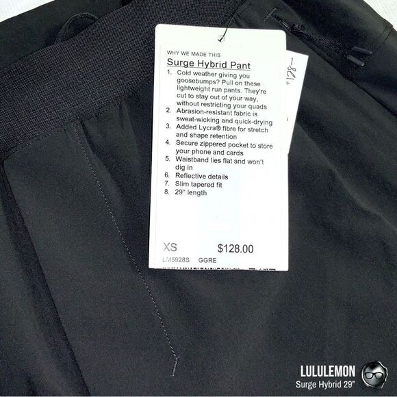 LULULEMON MEN’S SURGE HYBRID JOGGER 29” IN GRAPHITE GREY MEN’S SIZE XS TRACK NEW - Picture 12 of 15